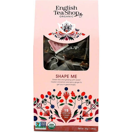 English Tea Shop Organic Shape Me Tea (Pack of 6-15 Bags) - Cozy Farm