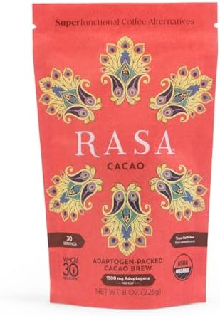 Rasa - Organic Mushroom Cacao Coffee Alternative, 2.5 oz (Pack of 6) - Dairy Free