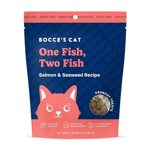 Bocce's Bakery Salmon Seaweed Cat Treats, 2 oz (Pack of 12) - Healthy USA Made