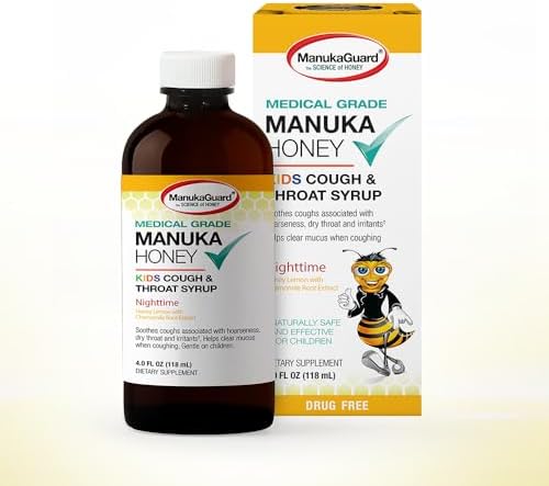 Manukaguard - Kids Nighttime Cough Syrup, 4 fl oz - Children's Throat Soother