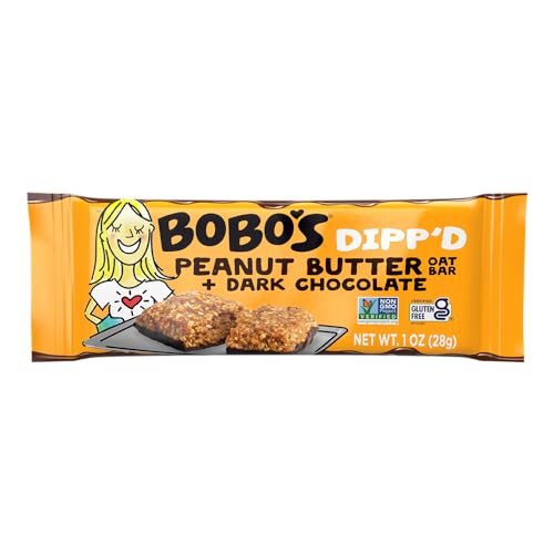 Bobo's Oat Bars - Peanut Butter Dark Chocolate, 5 oz (Pack of 6) - Dairy Free Snack