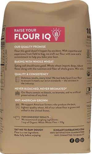 King Arthur 100% Whole Wheat Flour, Case of 12 (2 lb bags)