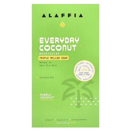 Alaffia Coconut Soap Bar, 8 oz - Gentle Cleansing Bar