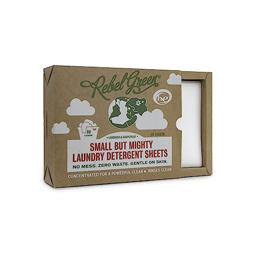 Rebel Green - Laundry Detergent Sheets, 40 Sheets (Pack of 6) - Eco Friendly Clean
