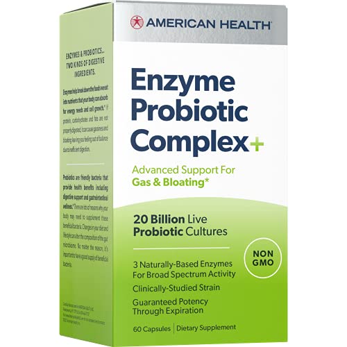 American Health Probio Enzyme 20B, 60 Capsules - Dairy, Gluten & Wheat-Free