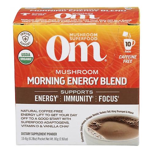 Om Mushroom Superfood Morning Energy Blend Mushroom Powder Drink (Pack of 10 - 0.28oz) - Cozy Farm
