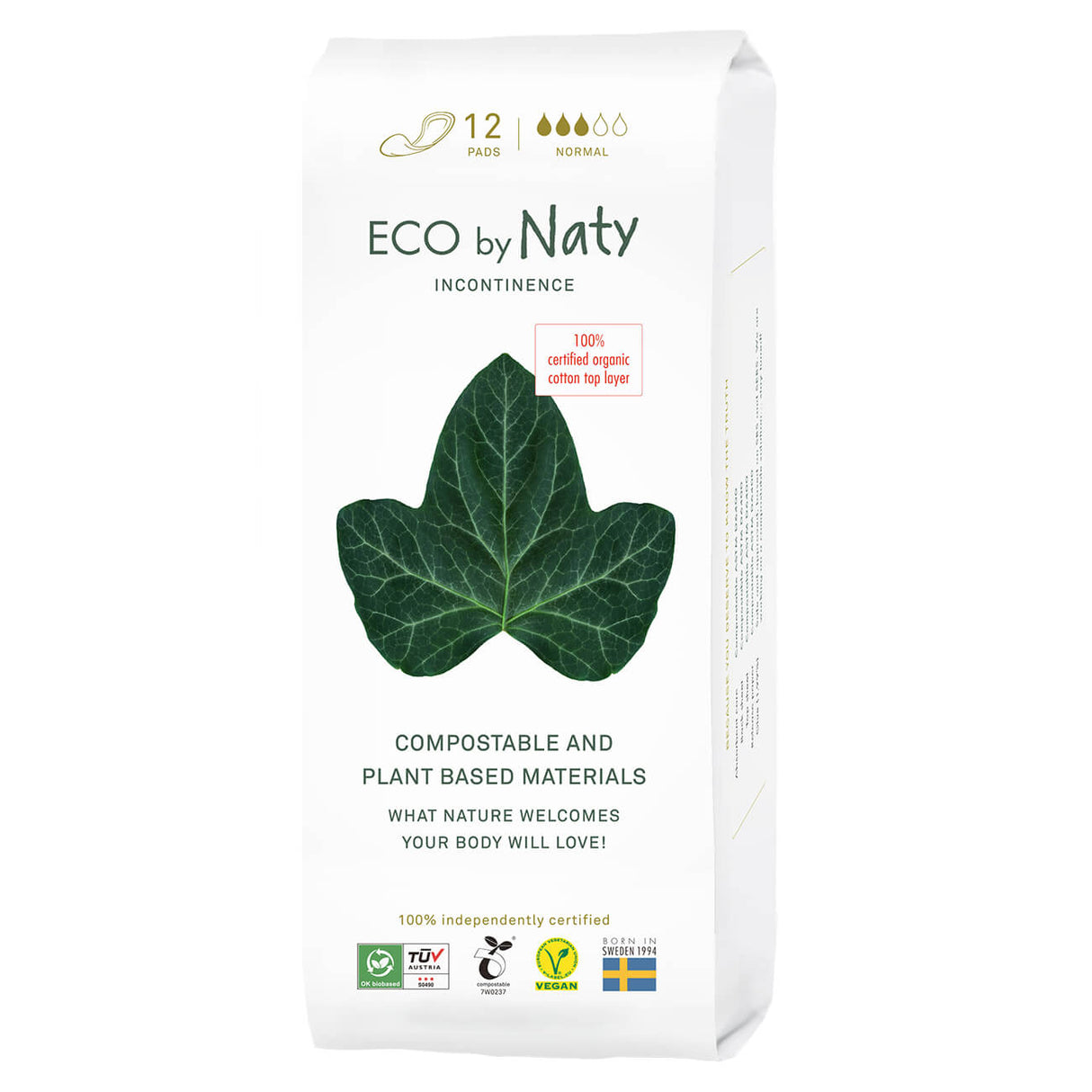 Eco By Naty Incontinence Pad Normal (12 Count) - Cozy Farm