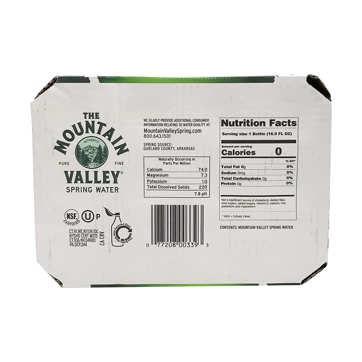 Mountain Valley Spring Water, 16.9 FL OZ, Case of 12, Pure Natural Hydration