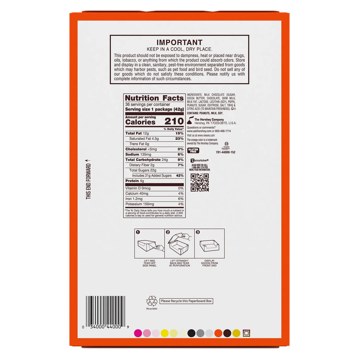 Hershey's Reese's Peanut Butter Cups, 1.5 Oz - 36 Count Case