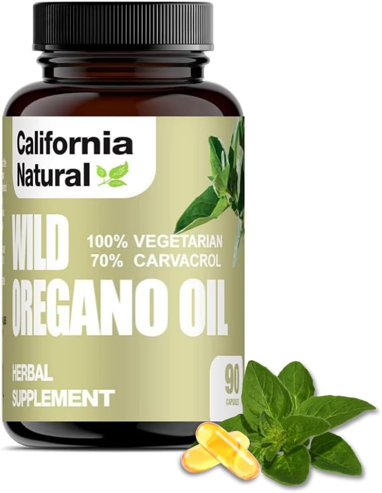 California Natural Wild Oregano Oil, 400mg, 70% Carvacrol, Immune Support, 90 Capsules