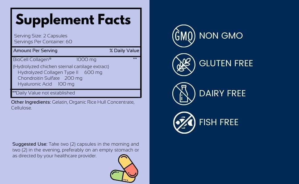 Health Logics Biocell Collagen - 120 Capsules