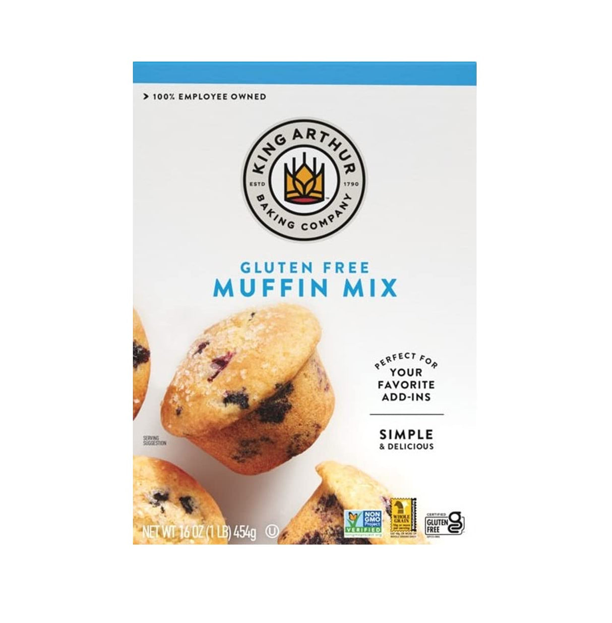 King Arthur Classic Muffin Mix, 6 Boxes of 16 oz Each