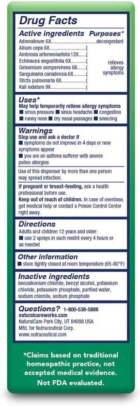 Bio-Allers Sinus and Allergy Relief Nasal Spray, 0.8 Fl Oz