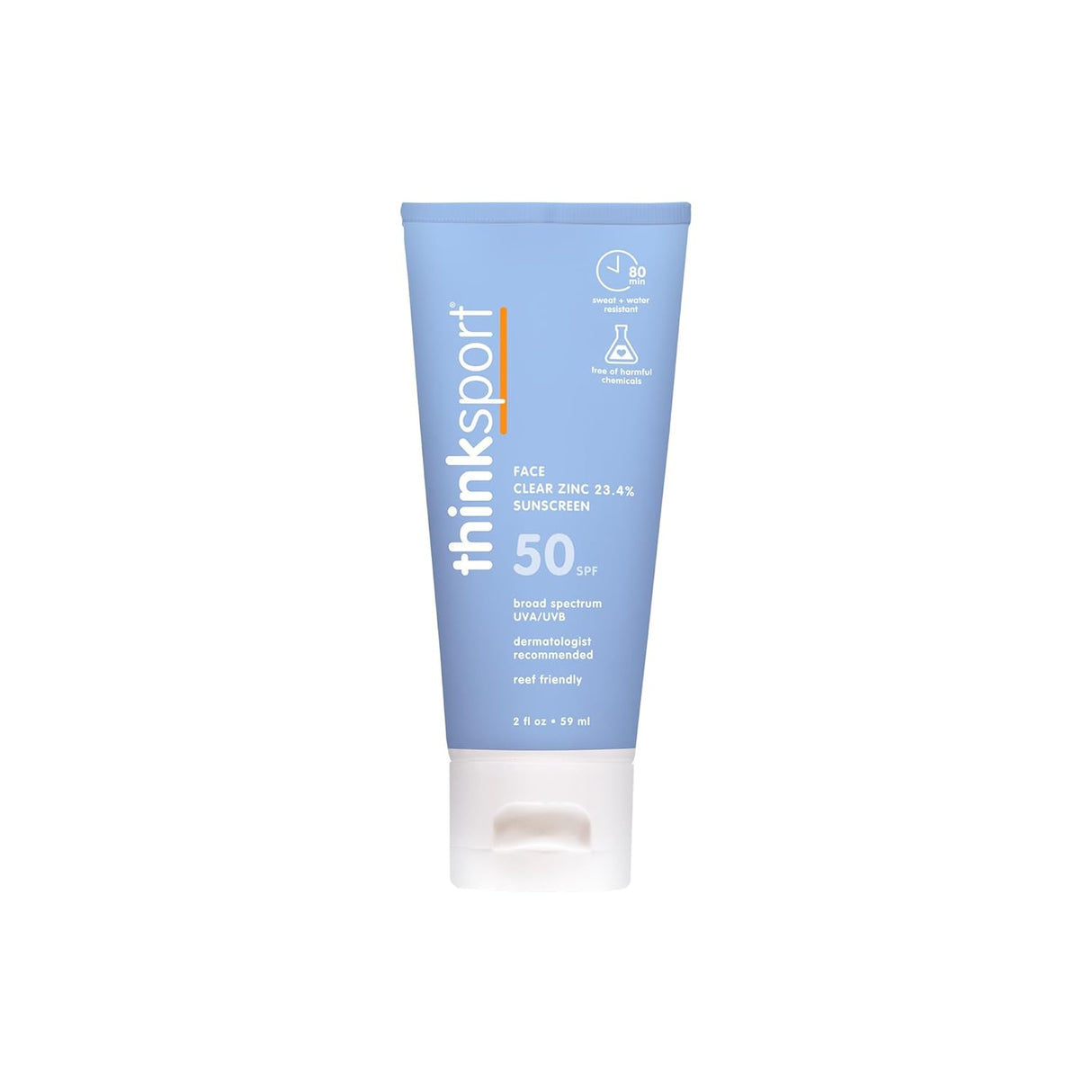 Thinksport 安全防晒霜活性透明锌 SPF 50 - 1 个 - 2 盎司