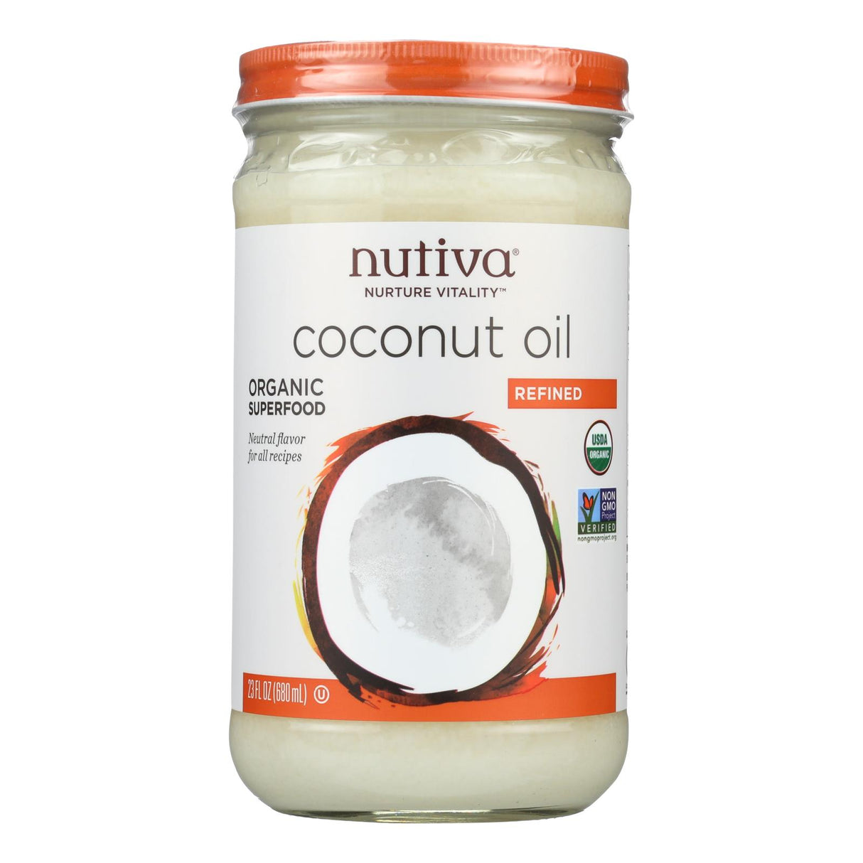 Nutiva Refined Organic Coconut Oil, 23 Fl Oz (Pack of 6) - Cozy Farm