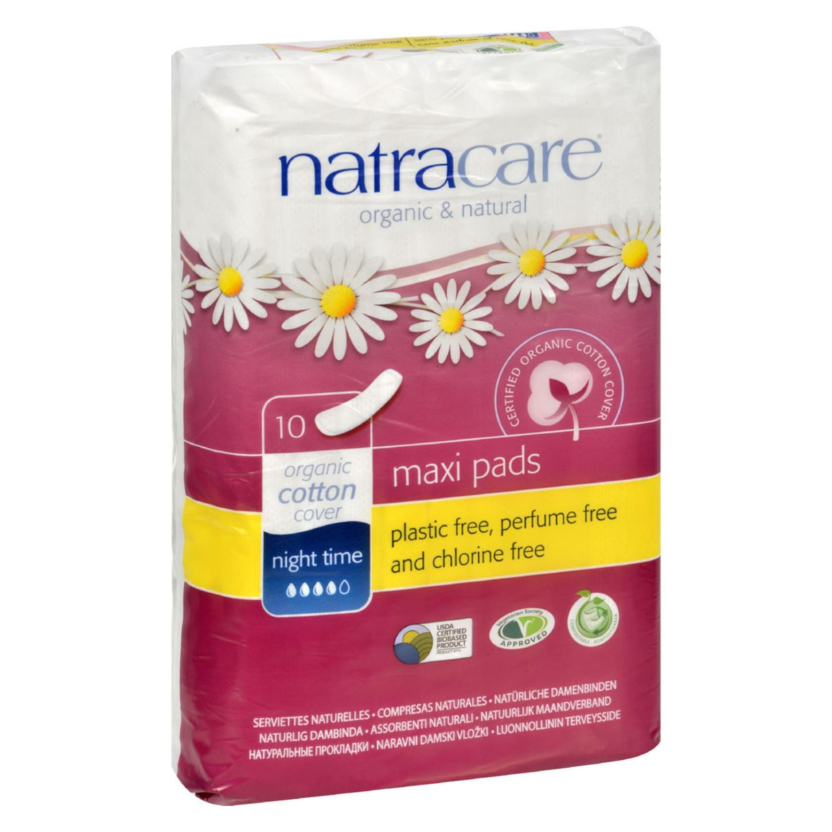 Natracare Organic Cotton Night Time Pads - Pack of 10 - Cozy Farm