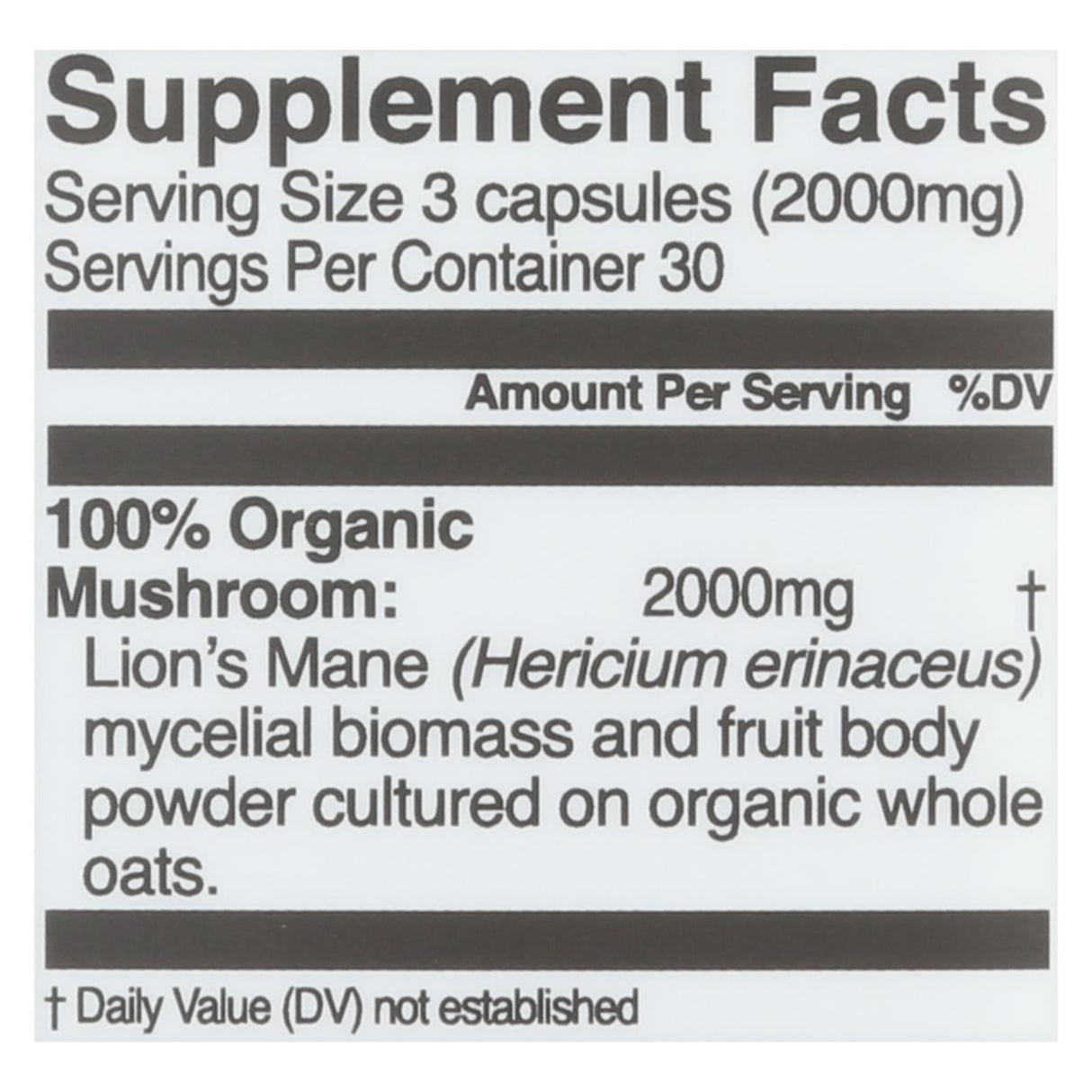 Om Mushroom Superfood Lion's Mane Mushroom Capsules Superfood Supplement, 90 Count - Cozy Farm