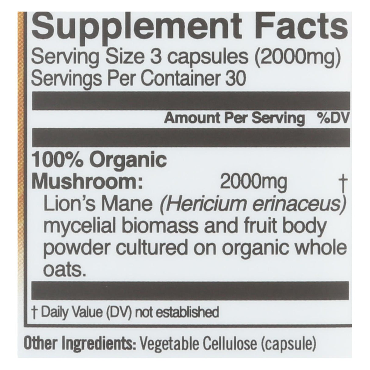 Om Mushroom Superfood Lion's Mane Mushroom Capsules Superfood Supplement, 90 Count - Cozy Farm