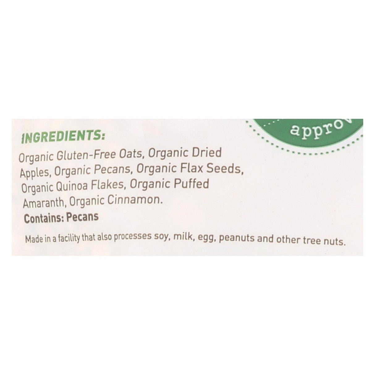 Purely Elizabeth Ancient Grain Organic Oatmeal - Apple Cinnamon Pecan - 10 Oz. (Case of 6) - Cozy Farm