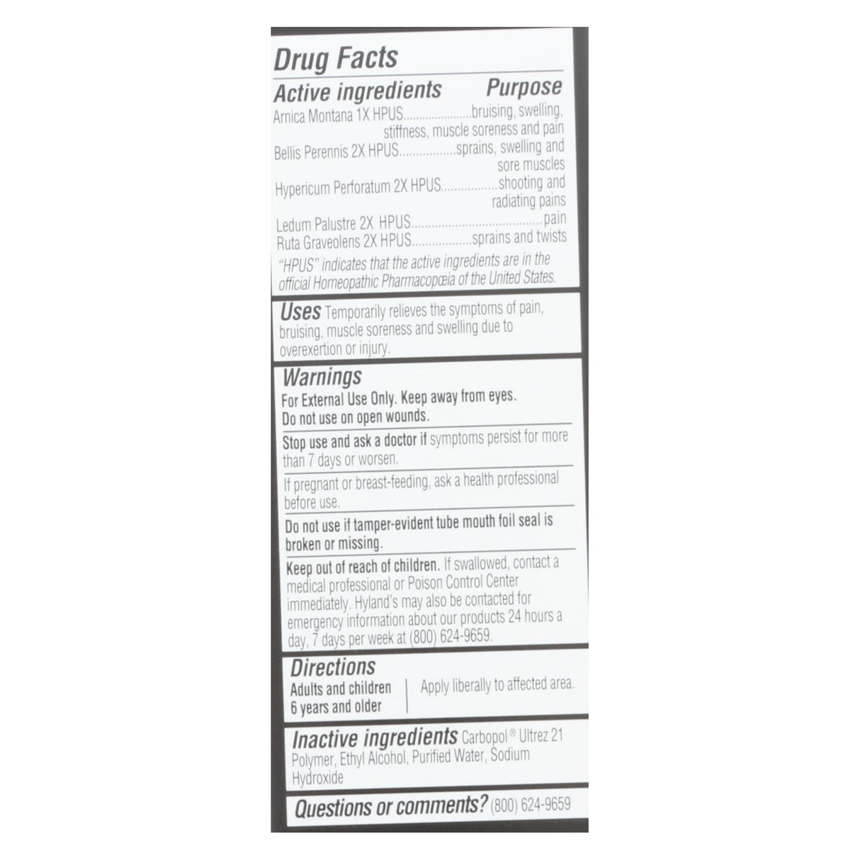 Hyland's Muscle Therapy Gel with Arnica, 2.5 Oz. - Cozy Farm