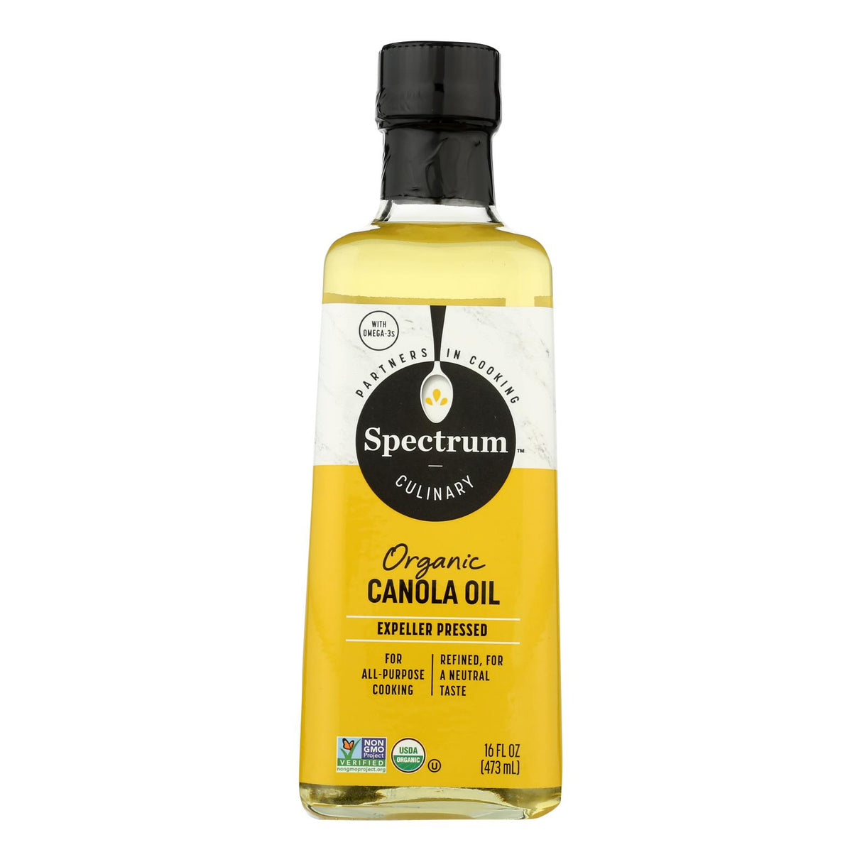 Spectrum Naturals Organic Refined Canola Oil - Case of 12 - 16 Fl Oz. Bottles - Cozy Farm