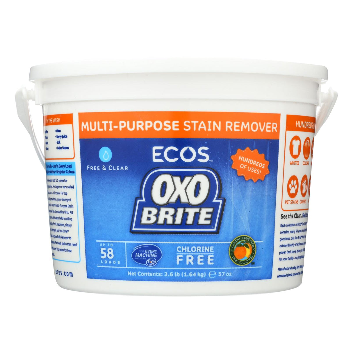 Earth Friendly Oxobrite Multi-Purpose Stain Remover - 6 x 3.6 lb. Case - Cozy Farm