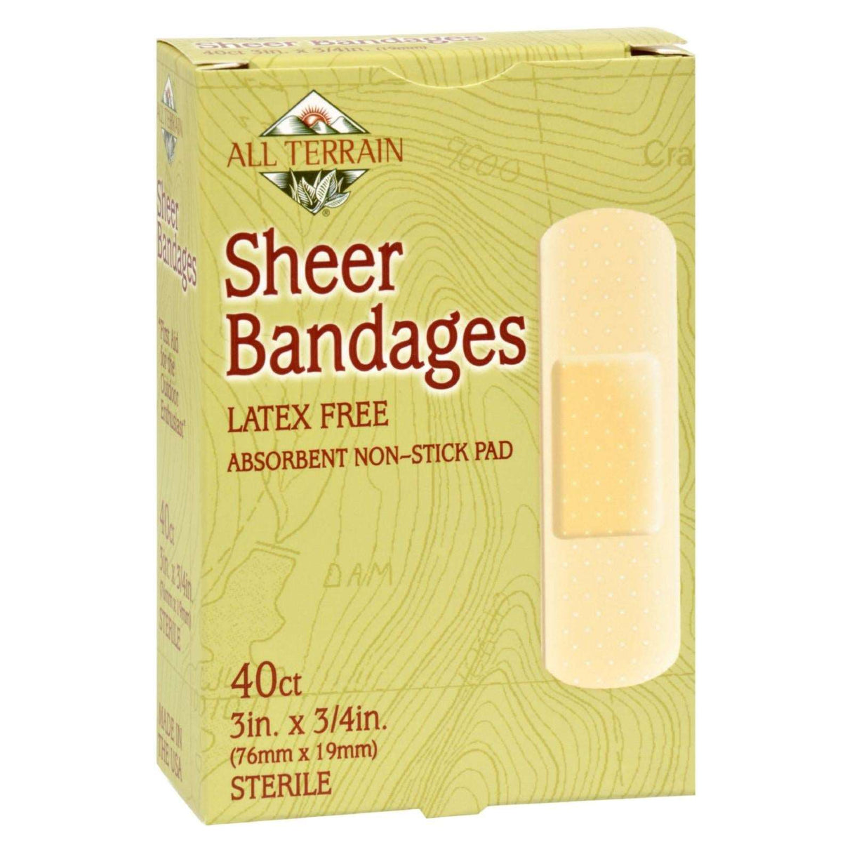 All-Terrain Adhesive Sheer Bandages for Wounds, 3/4 Inch x 3 Inches (Pack of 40) - Cozy Farm