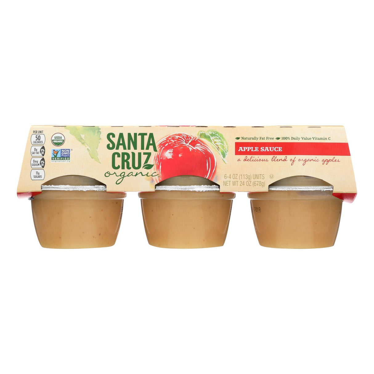 Santa Cruz Organic Apple Sauce Case of 12 - 4 Oz. Pouches - Cozy Farm