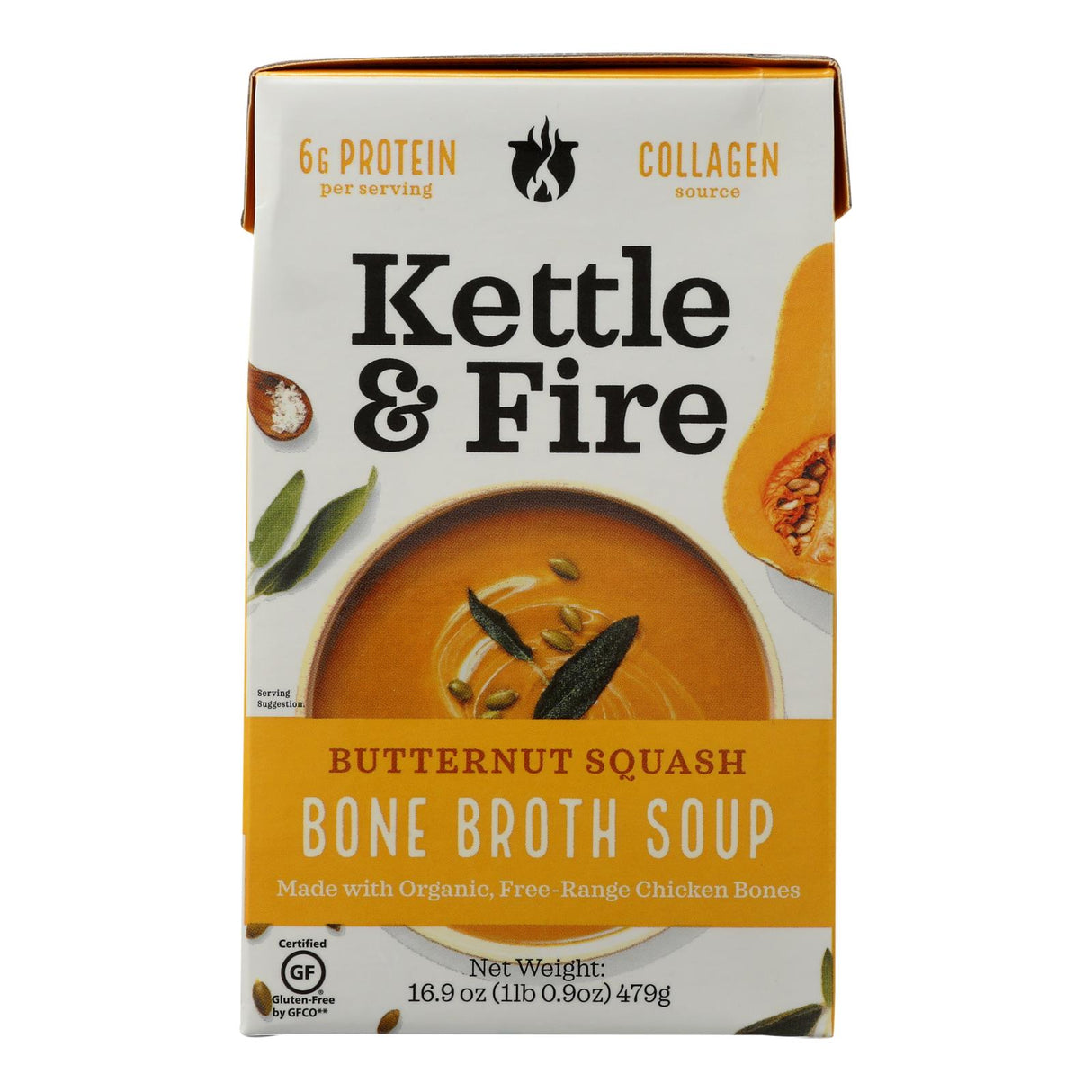 Kettle And Fire Butternut Squash Soup - 16.9 Oz. - Case of 6 - Cozy Farm