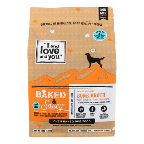 I and Love and You Baked Saucy Chicken Dog Food - 4 lb. (Case of 6) - Cozy Farm 