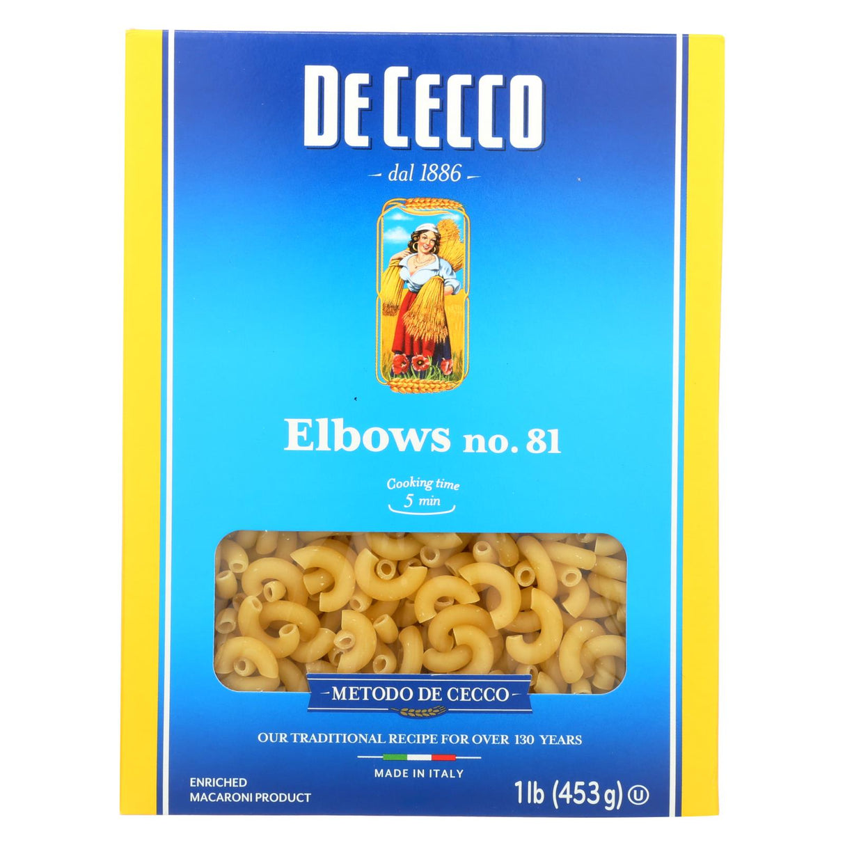 De Cecco Authentic Italian Elbows Pasta - 16 Oz. - Case of 20 - Cozy Farm