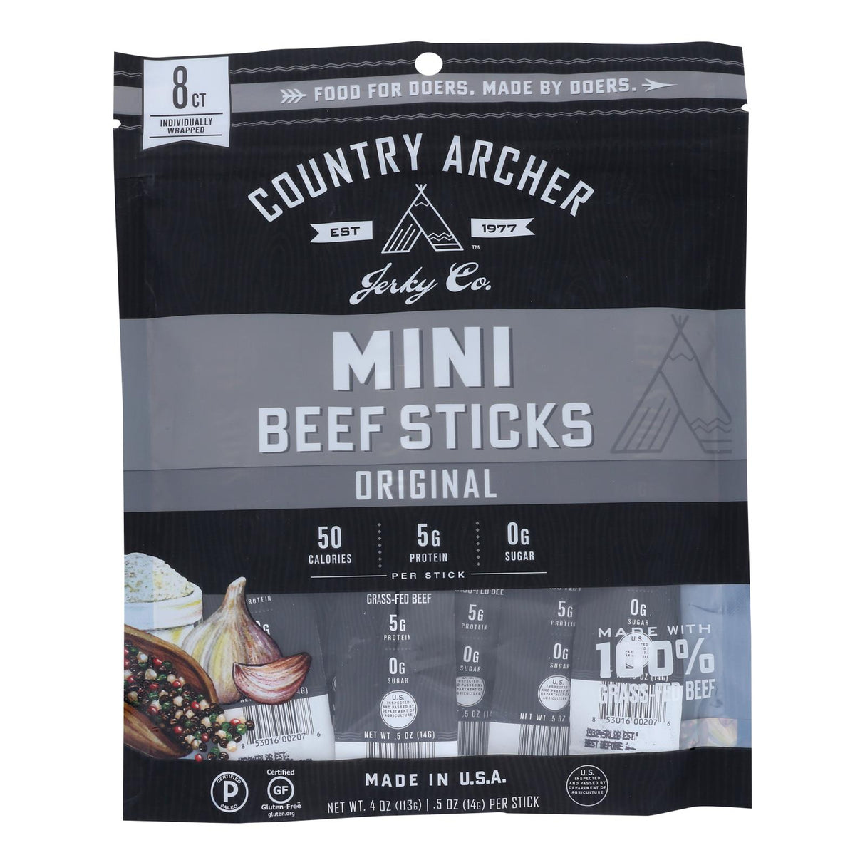 Country Archer Beef Stick Mini - 4 Oz - 10-Pack - Cozy Farm