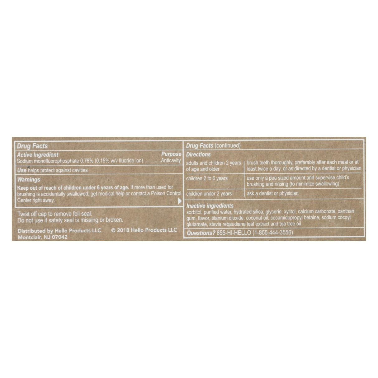 Hello Products LLC Natural Whitening Fluoride Toothpaste (Pack of 6 - 4.7 oz.) - Cozy Farm