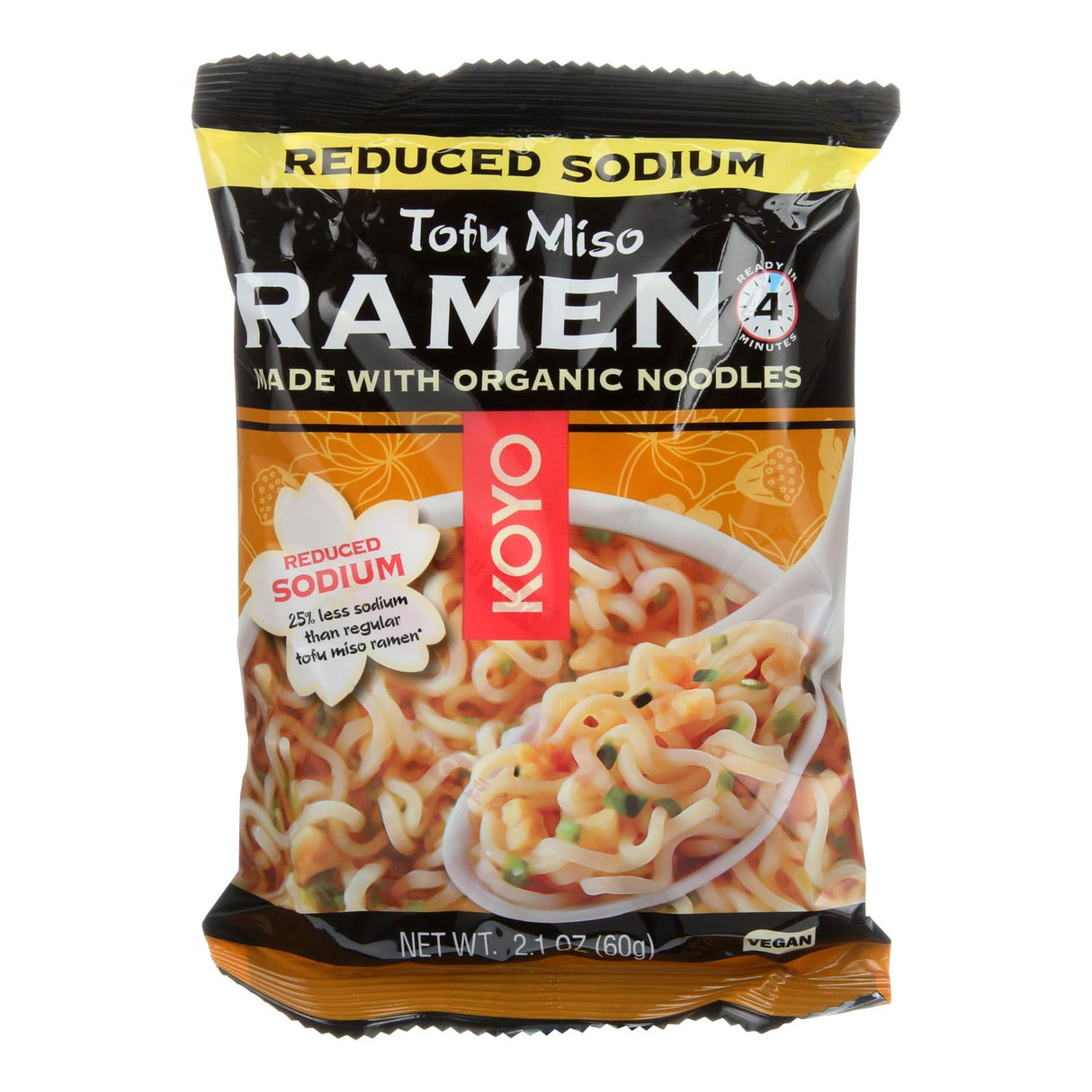 Koyo Reduced Sodium Tofu Miso Ramen - 2.1 oz (12-Pack) - Cozy Farm