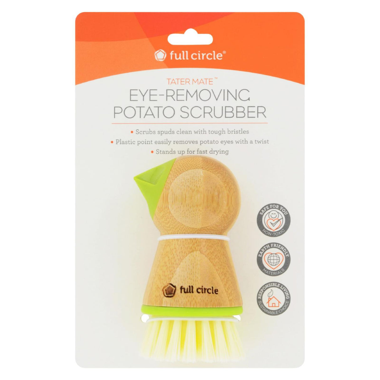 Full Circle Home TaterMate Potato Brush with Eye Remover, Pack of 6 - Cozy Farm