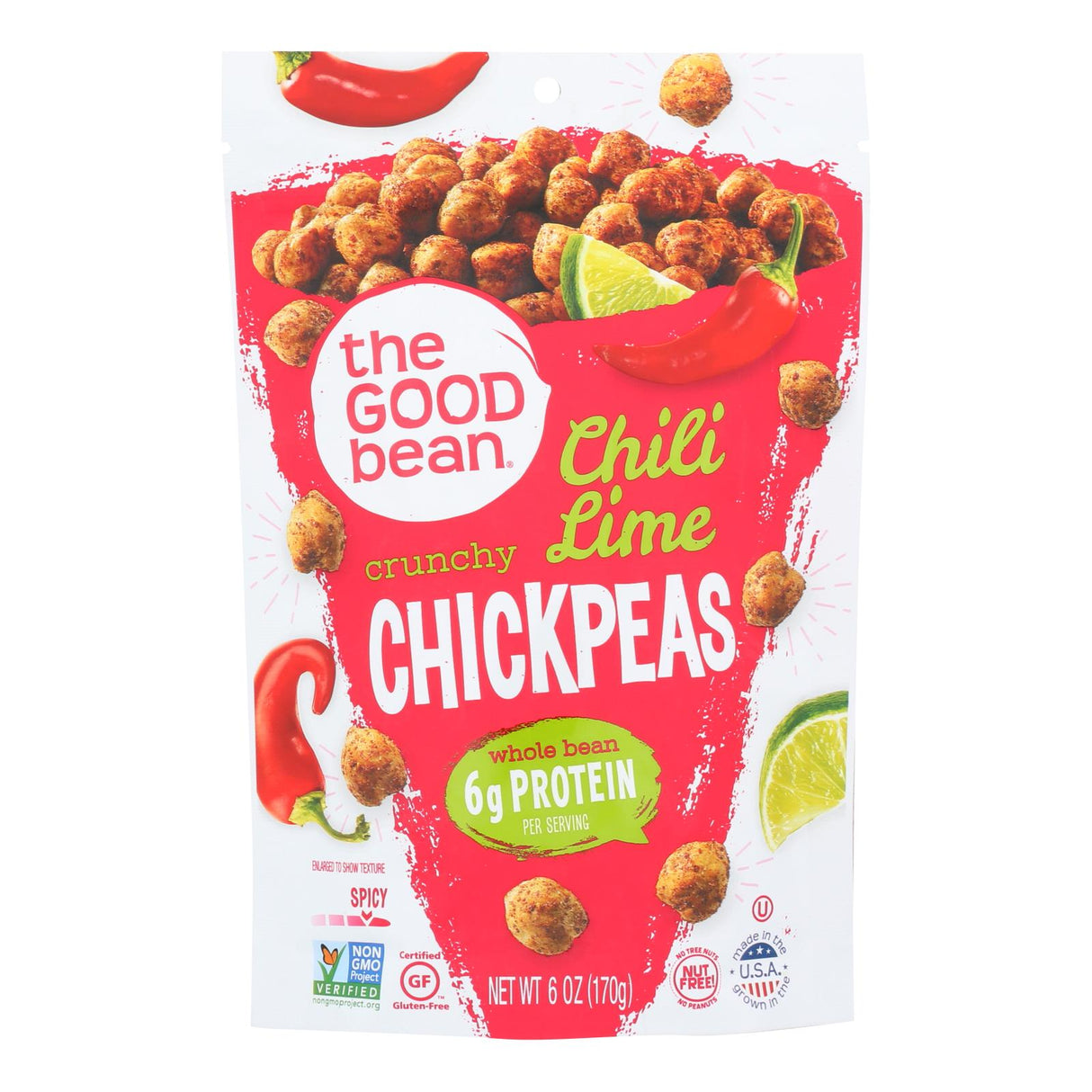 Good Bean Crispy Crunchy Chickpea Snacks, Smoky Chili and Lime, 6 Oz. (Pack of 6) - Cozy Farm