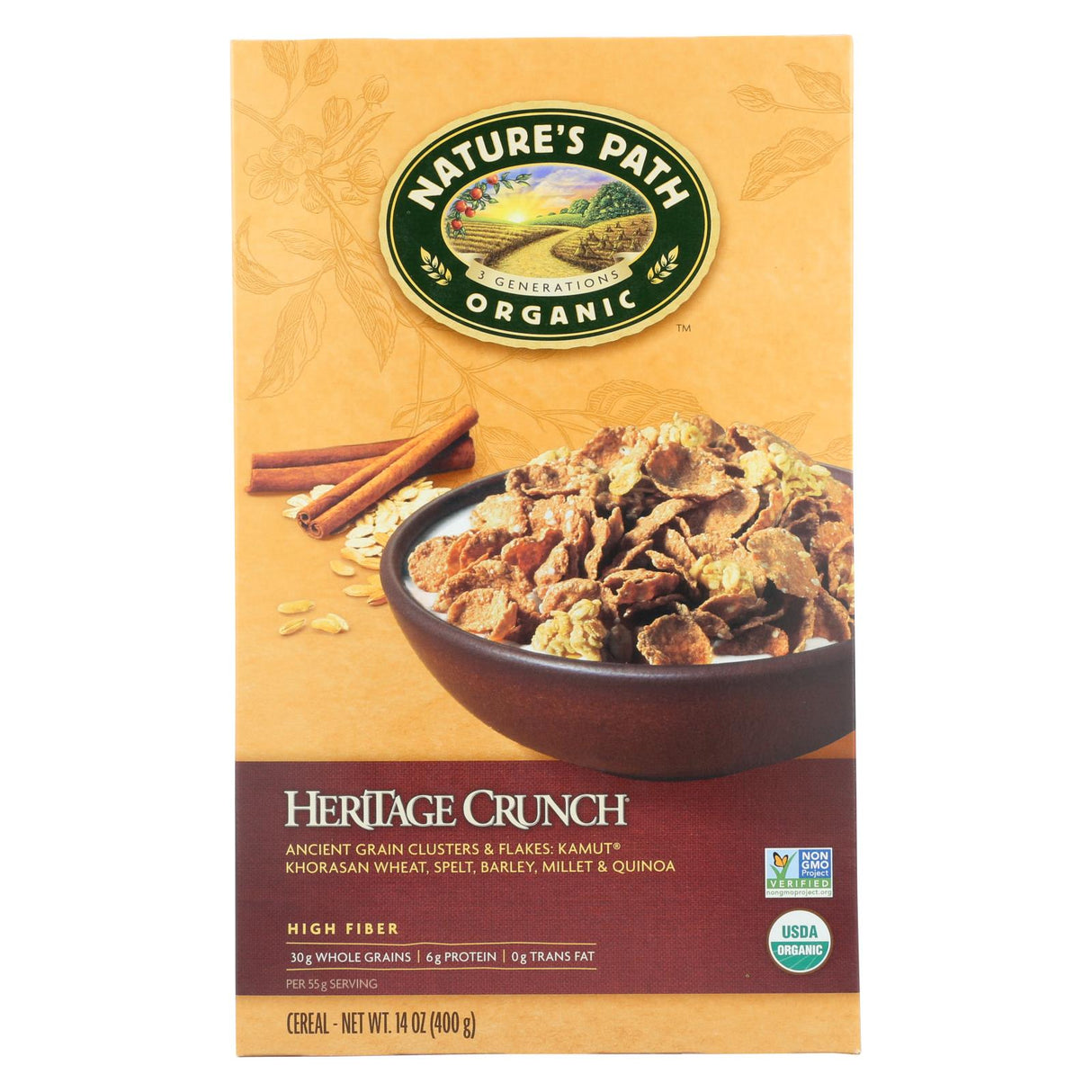 Nature's Path Organic Heritage Crunch Cereal, 14 Oz (Pack of 12) - Cozy Farm