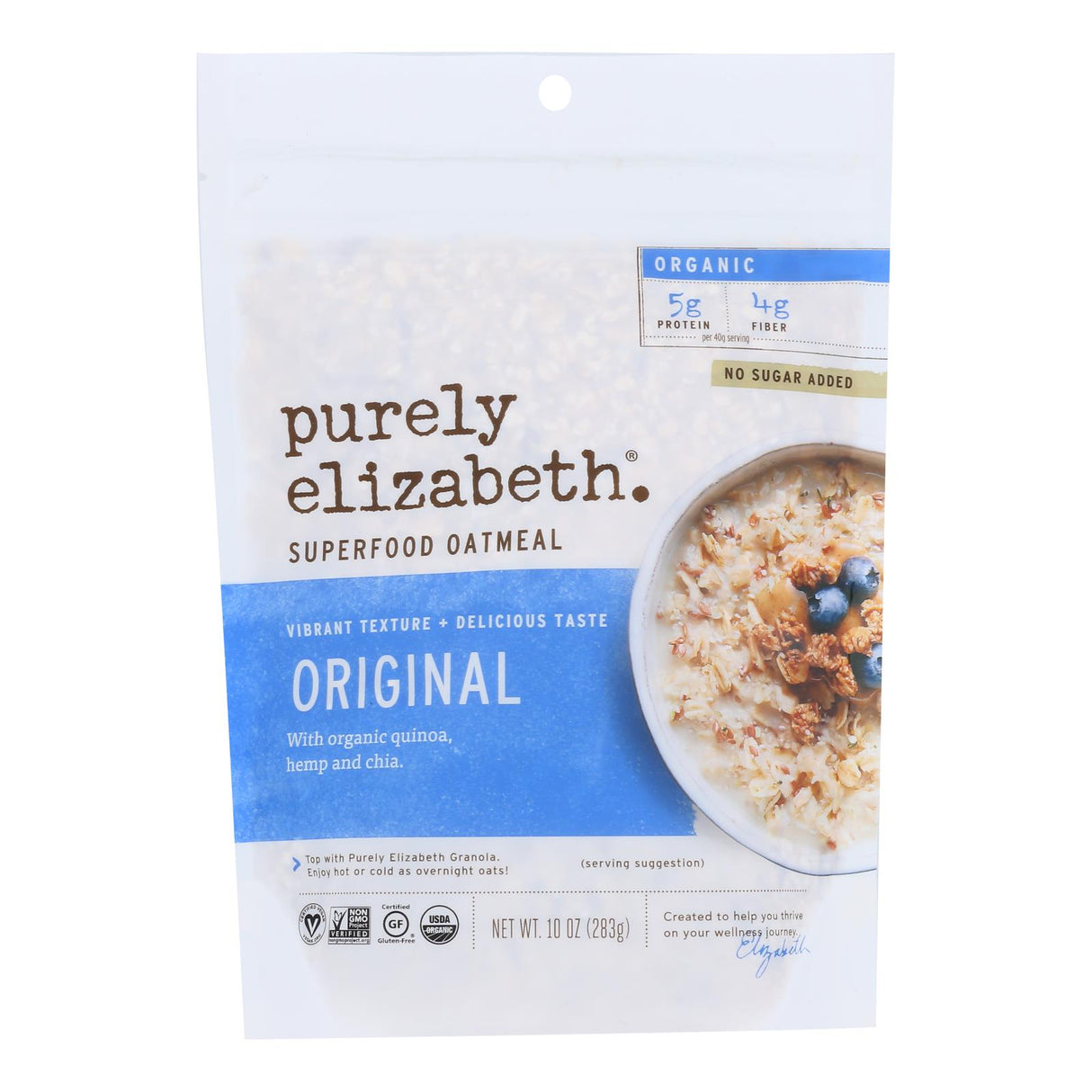 Purely Elizabeth Organic Ancient Grain Original Oatmeal - 10 Oz - Pack of 6 - Cozy Farm