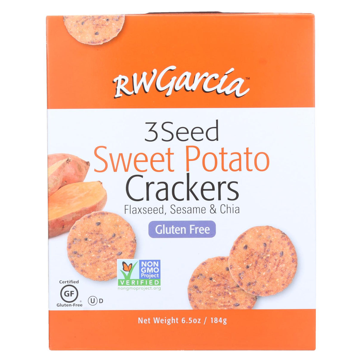 R. W. Garcia 3 Seed Sweet Potato Crackers, 6.5 Oz. - Pack of 6 - Cozy Farm