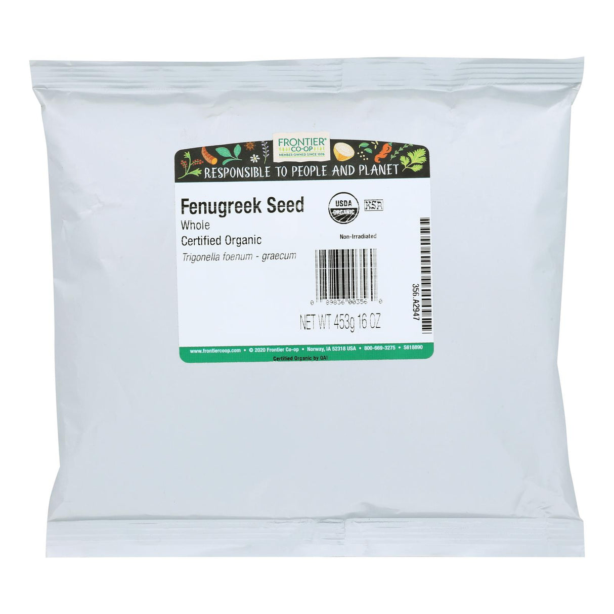 Frontier Herb Organic Whole Fenugreek Seed (1 lb. Bag) - Cozy Farm