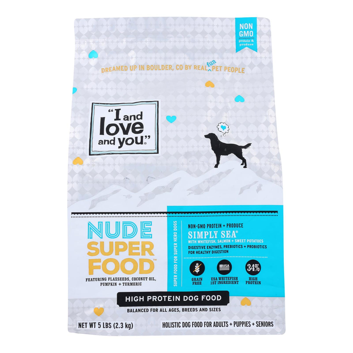 I and I and Love and You Simply Sea Dry Dog Food - 3 x 5 Lb - Cozy Farm
