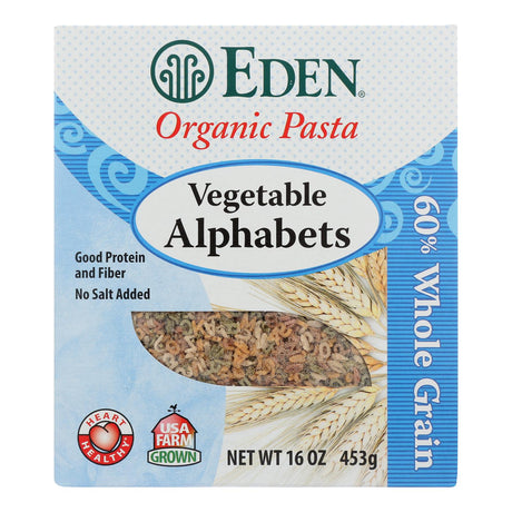 Eden Foods Vegetable Alphabets Pasta, Case of 6 - 16 Oz. - Cozy Farm 