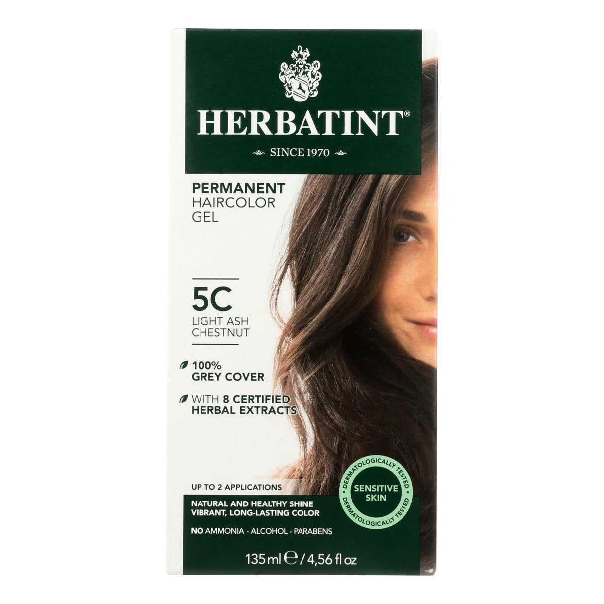 Herbatint Permanent Herbal Hair Color Gel - 5C Light Ash Chestnut - 135 ml - Cozy Farm