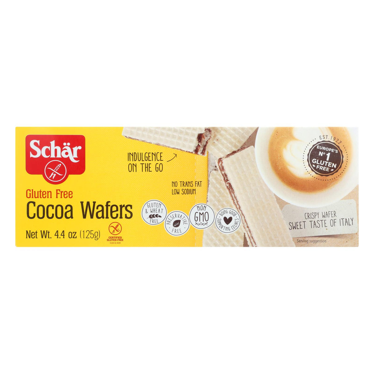 Schar Cocoa Wafers, Gluten-Free, 12 Wafers (4.4 Oz.) - Cozy Farm