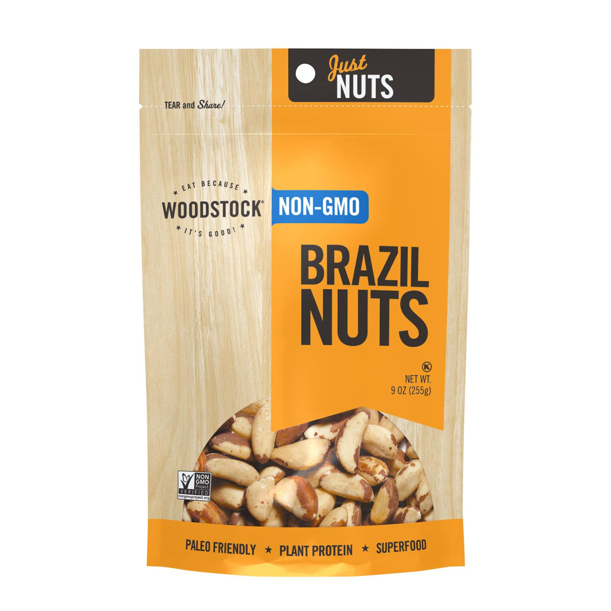 Woodstock Premium Non-GMO Brazil Nuts, 9 Oz. Pack of 8 - Cozy Farm