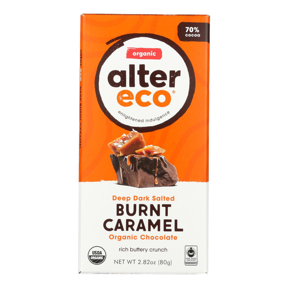 Alter Eco Americas Organic Chocolate Bar - Dark Salted Burnt Caramel - 2.82 Oz - Cozy Farm