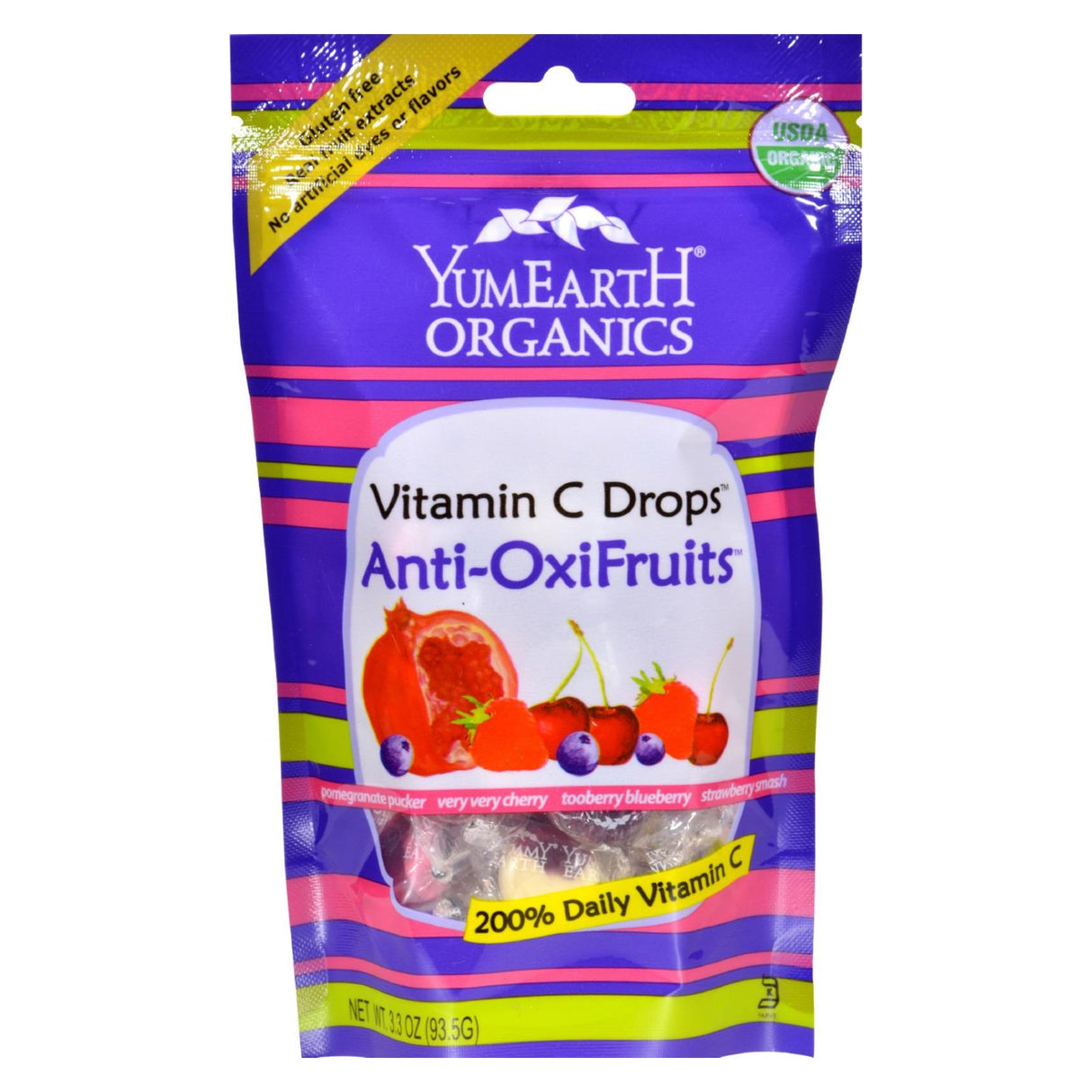 YumEarth Organic Vitamin C Drops - Anti-Oxifruits - 3.3 Oz Pack of 6 - Cozy Farm
