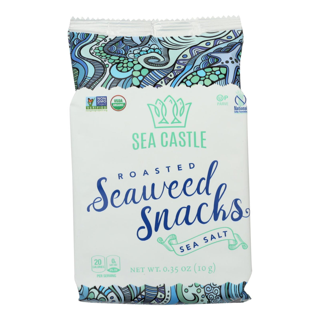 Sea Castle Roasted Seaweed Snacks - 0.35 Oz., Pack of 12 - Cozy Farm