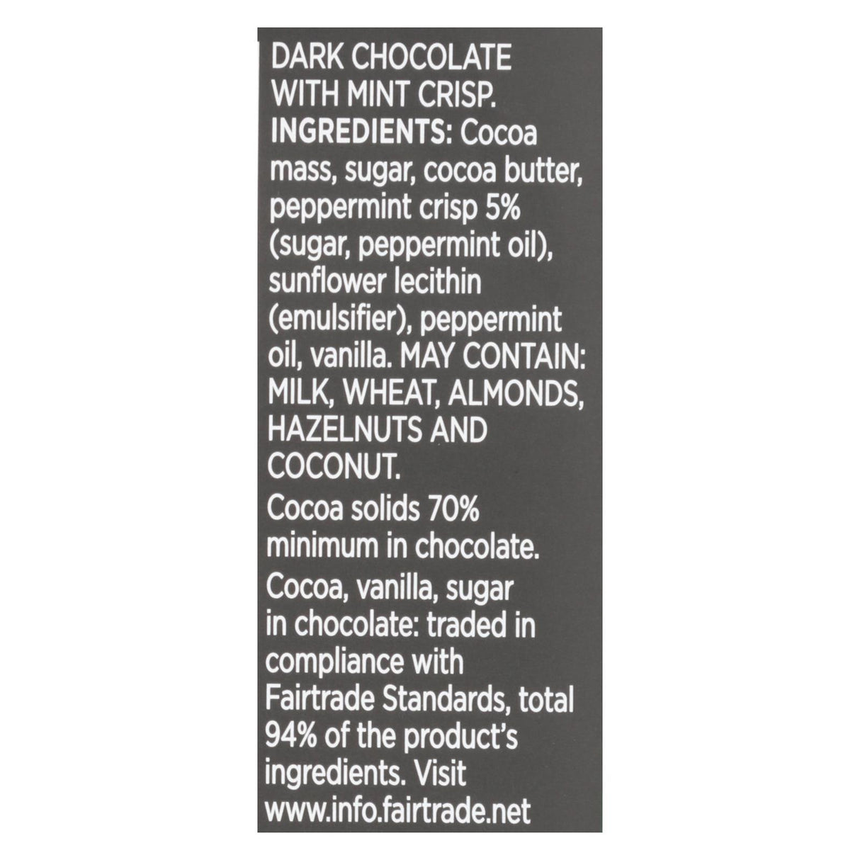 Divine Dark Chocolate Bar with Mint Crisp (Pack of 12 - 3 Oz.) - Cozy Farm
