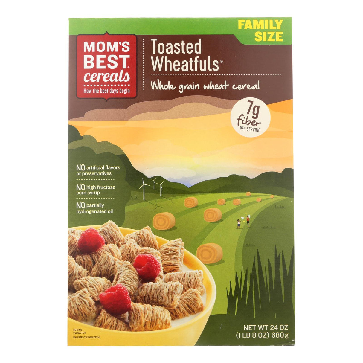 Mom's Best Naturals Wheat-fuls Toasted Wholegrain Cereal, 24 Oz. Box (Pack of 12) - Cozy Farm